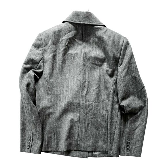 Pendleton Gray Pinstripe Virgin Wool Blazer Double Breasted Academia Size 12 - Picture 7 of 9